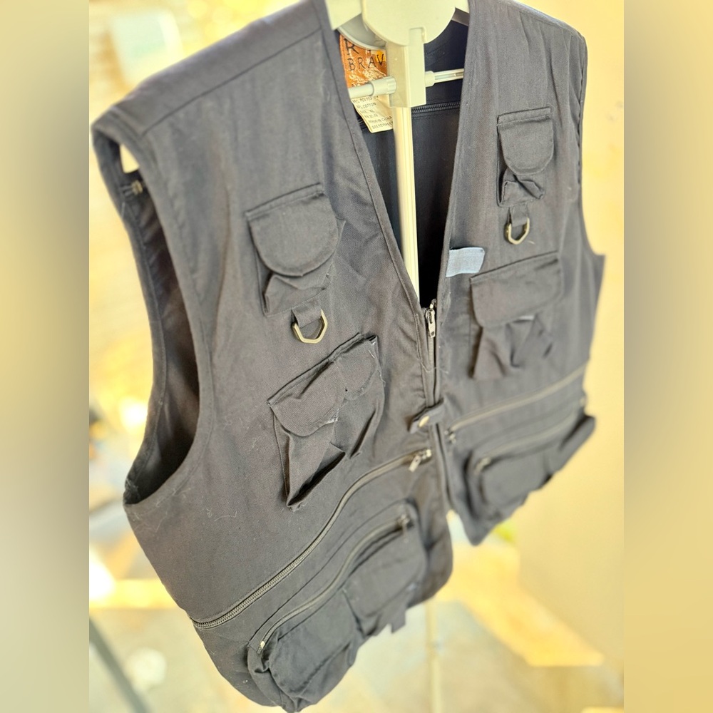 Rio Bravo Prestige Utility Vest XL Black Multi Pocket Fishing Hunting Tactical - Picture 6 of 7
